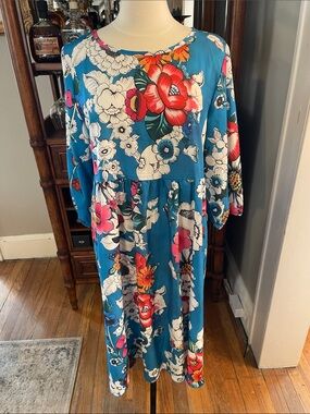 NWOT SHEIN Blue Floral Midi Dress